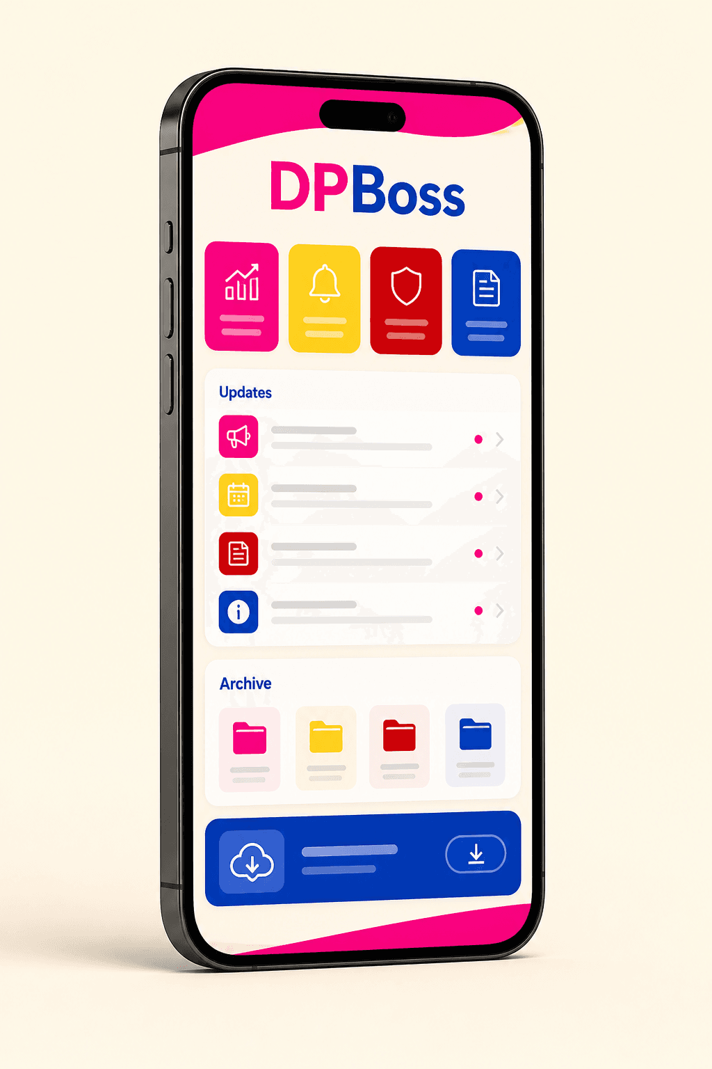 DPBoss mobile information app preview